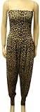 Ladies Print Harem Ruched Bandeau Jumpsuit Womens Trousers Boob Playsuit Stars Stripes Animal Tiger Striped Union Jack Zebra Prints Sizes 8 - 14
