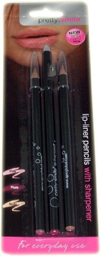 Pretty Smile Lip Liner Pencils 3pk Pink-Plum-Nude
