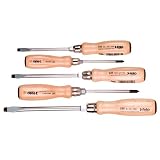 Felo 07157 22155 Slotted and Phillips Wood Handle Screwdrivers, Set of 5