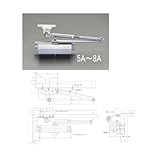エスコ ３０ｋｇ以下ドアクローザー パラレル型／シルバー EA951LD-5A [その他]