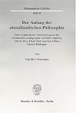 Der Anfang der abendl�ndischen Philosophie
