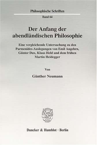 Der Anfang der abendl�ndischen Philosophie