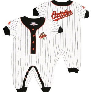 Baltimore Orioles Newborn Baby Pinstripe Uniform Coverall (3-6 Months)