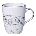 Mug Set of 4 - White and Platinum