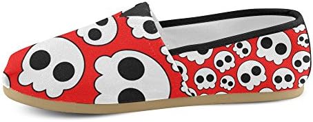 H-ome Art Skull Women's Classic Casual Canvas Sneakers,Black