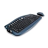 Kensington 64379 PilotBoard Wireless USB/PS2 Desktop Mouse, Keyboard, Detachable Wrist Rest