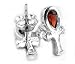 Sterling Silver Garnet Egyptian Ankh Life Stud Earrings