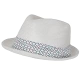 New Braid Stingy Brim Fedora Trilby Gangster Hat Band White - Small / Medium