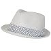 New Braid Stingy Brim Fedora Trilby Gangster Hat Band White - Small / Medium
