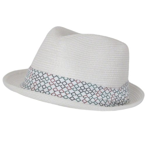 New Braid Stingy Brim Fedora Trilby Gangster Hat Band White - Large / Extra Large