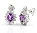 Sterling Silver Amethyst Earrings with CZs