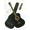 38" Black Acoustic Guitar w/ Carrying Case & Accessories