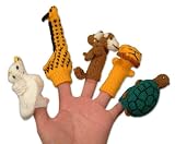 Alpaca wool finger puppets, 'Jungle Fantasy' (set of 5)