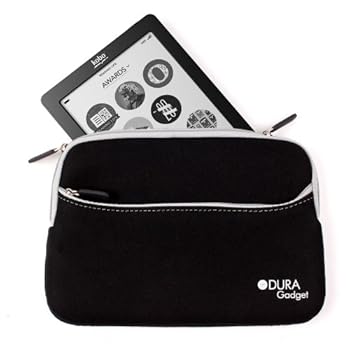 Housse Luxe en Néoprène Noir, Résistant à l'eau pour Livre électronique Kobo Housse Luxe en Néoprène Noir, Résistant à l'eau pour Livre électronique Kobo
