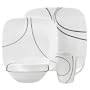 Corelle Square Simple Lines 30-Piece Dinnerware Set, Service for 6