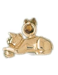 Dazzlers Solid 14 karats Gold Cat Kitten Charm Pendant available in three colors from jewelsberry (weights: 3.0 grams only)