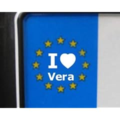 4 Aufkleber - WEI� - I love Vera - Nummernschild, Spiegel, Handy Sticker