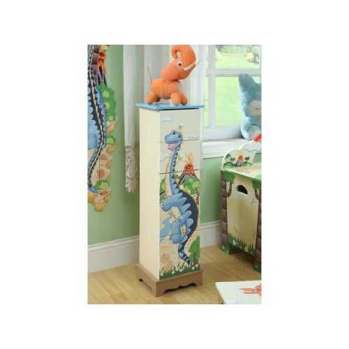 Teamson Kids Childrens Dinosaur Kingdom 5 Drawer Cabinet