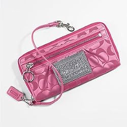 Coach Poppy Signature Slim Envelope Wallet Purse 42884 Fuchsia