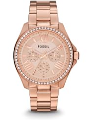 Fossil Cecile Multifunction Rose Dial Rose Gold-tone Stainless Steel Ladies Watch AM4483