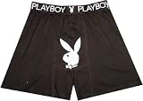 Playboy Black/Silver Bunny Logo with special fun fly Boxer Shorts for men