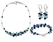 Black & Blue Swarovski Crystal Sterling Silver Bracelet Earrings 16 18 20 22 24 Necklace Jewelry Set