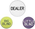 Casino Quality Poker Dealer Button Set - 3 Buttons