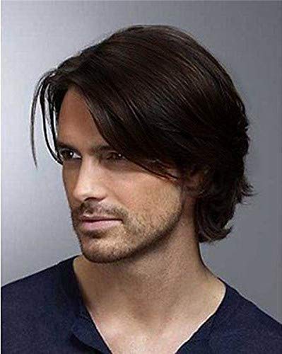 Diy Wig Men Short Wig Black Curly Hair Replacement Synthetic