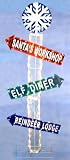 60 Lighted Gel 3D Santa Street Sign Outdoor Yard Art