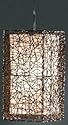 Trio 3456011-00 Rattan-Pendelleuchte, eckig, mit cremefarbigem Innenschirm