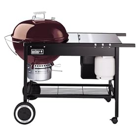 Weber 822020 22 1/2-Inch Performer Charcoal Grill with Propane Gas Ignition, Burgundy