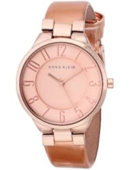 Anne Klein Womens AK/1632RGLP Easy-to-Read Dial Rose Gold-Tone Metallic Strap Watch