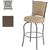 Island Collection Bar Stool With Wine Back - 30 Inch Seat - Golden Brown