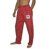 Mens NCAA Georgia Bulldogs Plaid Cotton Sleepwear / Pajama Pants - Red