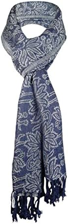 Cejon Floral Shine Scarf (One Size, Navy)