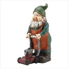 Lawn Mowing Garden Gnome by Garden Gnomes
