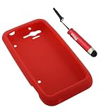 GTMax Red Soft Silicone Case & FREE Mini Red Stylus Pen with 3.5mm Plug for ....