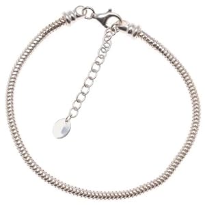Sterling Silver Charm Bracelet For Pandora Beads - 3mm /7.5