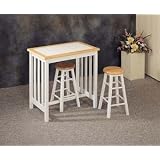 3 Piece Natural-White Bar Stool Set By Coaster Furniture by Coaster