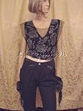 Christian Dior - $5770 New CHRISTIAN DIOR Black Silk Beaded Tie Top / Shirt 6 / 38