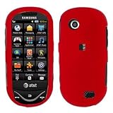Samsung Sunburst A697 Cell Phone Rubber Feel Red Protective Case Faceplate  ....