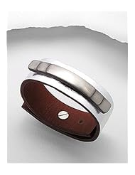 Gray Leather Bracelet In White Base