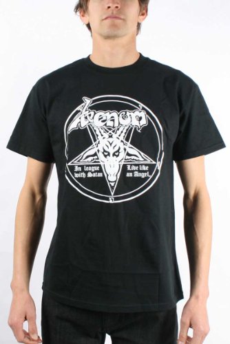 Venom - Mens In League With Satan T-shirt in Black