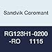 Sandvik Coromant RG123H1-0200-RO     1115 PVD Coated Carbide CoroCut 1-2 Parting and Grooving Insert for Profiling, 1 mm Nose Radius, Positive Rake Chip Breaker, Size H