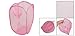 Amico Foldable Mesh Design Clothes Storage Pop Up Laundry Basket Hamper Pink