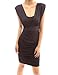 PattyBoutik Grecian V Neck Padded Sleeveless Ruched Fully Lined Cocktail Dress