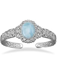 Ornate Larimar Cuff Bracelet