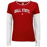 adidas Ball State Cardinals Ladies Cardinal Fontology Double Layer Long Sleeve T-shirt