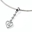 Diamond and Sterling Silver Slide on 16" Cubetto 3mm Chain