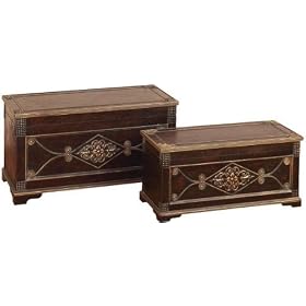 Designer Treasure Chest Trunk Table Wood Box Set  2